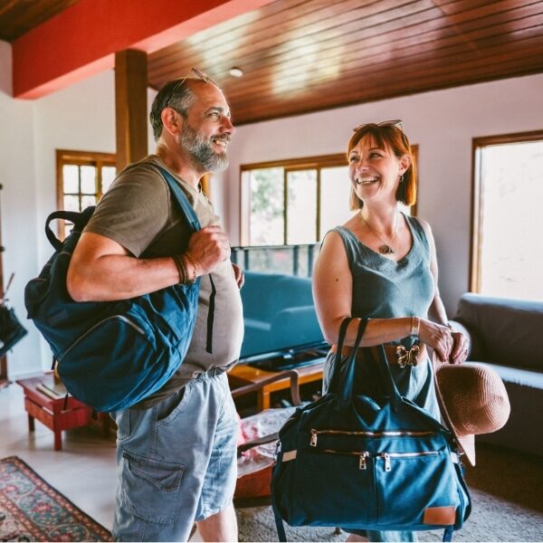 lovely couple enjoying the airbnb after a vacation rental cleaning in Sunriver